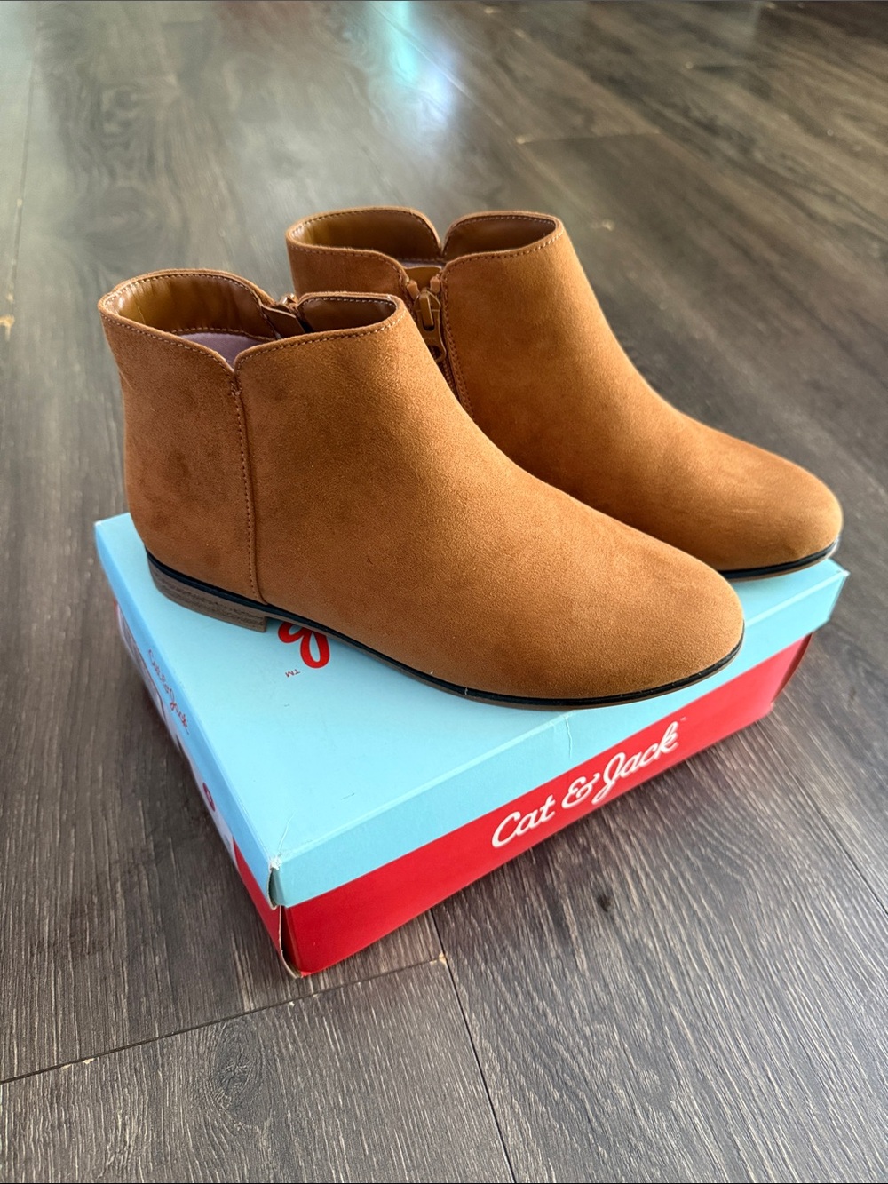 Cat & Jack Girls' Brown Suede-Look Ankle Boots